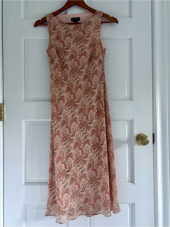 Ann Taylor Dresses & Skirts - Vintage Ann Taylor Silk Pink Paisley Evening Dress Like New